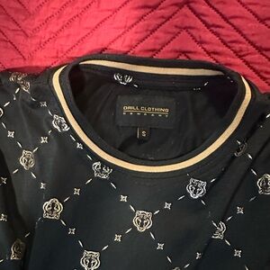 Grill Clothing Men's Black Shirt with Tiger Print